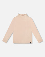 Super Soft Ribbed Mock Neck Top Light Caramel-0