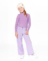 Super Soft Ribbed Mock Neck Top Lavender-1