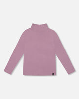 Super Soft Ribbed Mock Neck Top Purple Gray-0