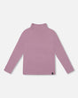 Super Soft Ribbed Mock Neck Top Purple Gray-0
