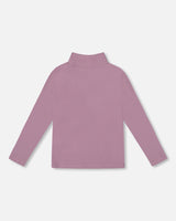 Super Soft Ribbed Mock Neck Top Purple Gray-1