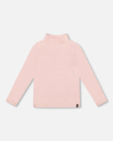 Super Soft Ribbed Mock Neck Top Pink-0