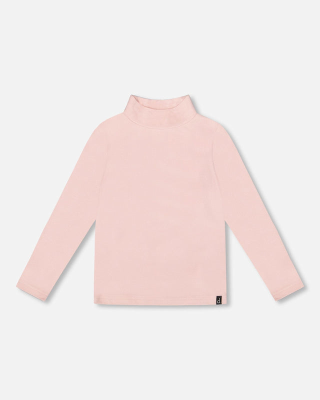Super Soft Ribbed Mock Neck Top Pink-0