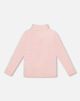 Super Soft Ribbed Mock Neck Top Pink-2