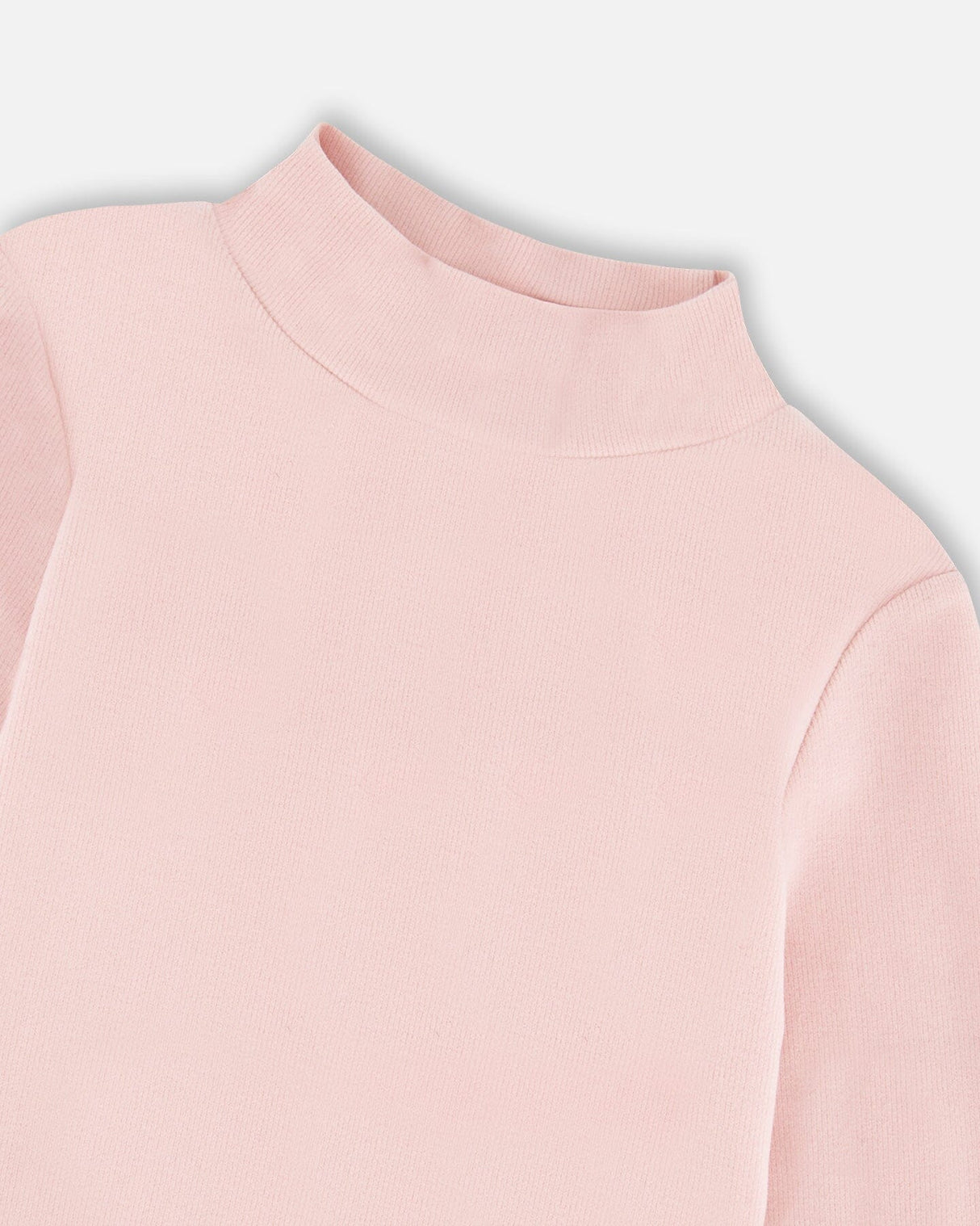 Super Soft Ribbed Mock Neck Top Pink-3
