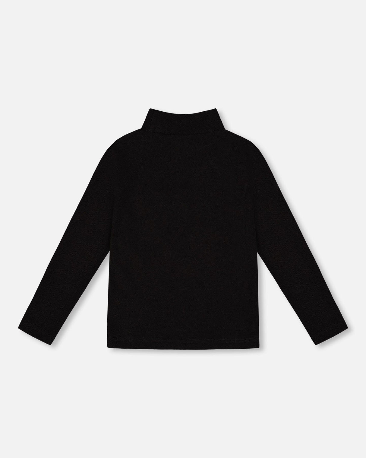 Super Soft Ribbed Mock Neck Top Black-2