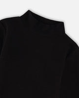 Super Soft Ribbed Mock Neck Top Black-3