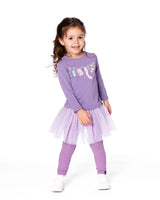 Leggings With Tulle Skirt Purple Gray-1