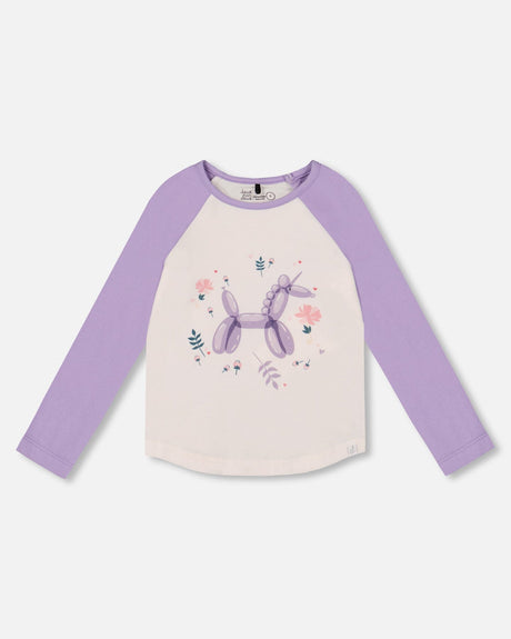 Jersey Raglan Sleeve Tee Lavender-0