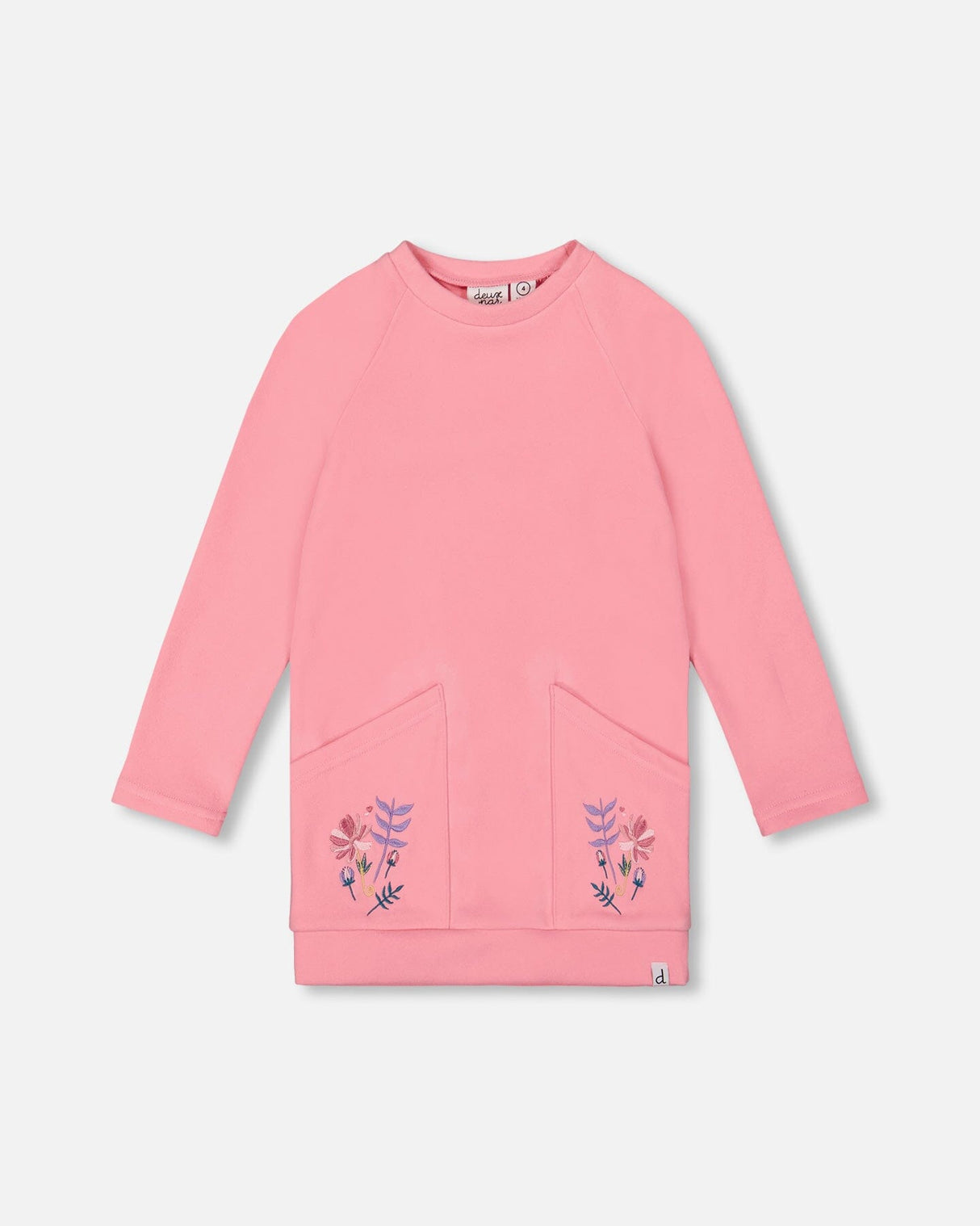 Tunic Tee With Embroidered Pockets Light Pink-0