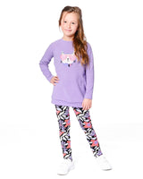 Tunic Tee With Graphic Print Purple Gray-1