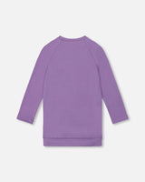 Tunic Tee With Graphic Print Purple Gray-2