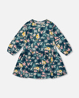 Jersey Dress Green Cat Print-0