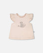 Organic Cotton Jersey Top And Short Set Peach And Peach Animal Print-0