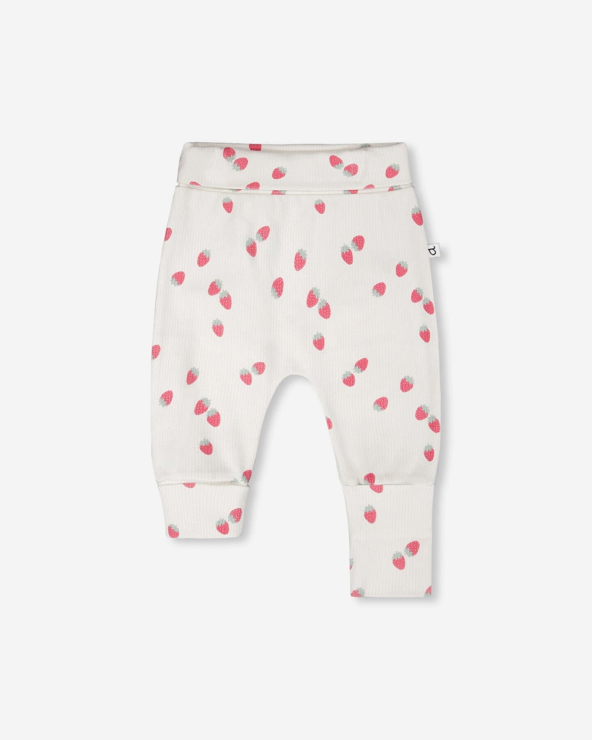 Cotton Jersey Evolutive Pants White Printed Strawberries-0