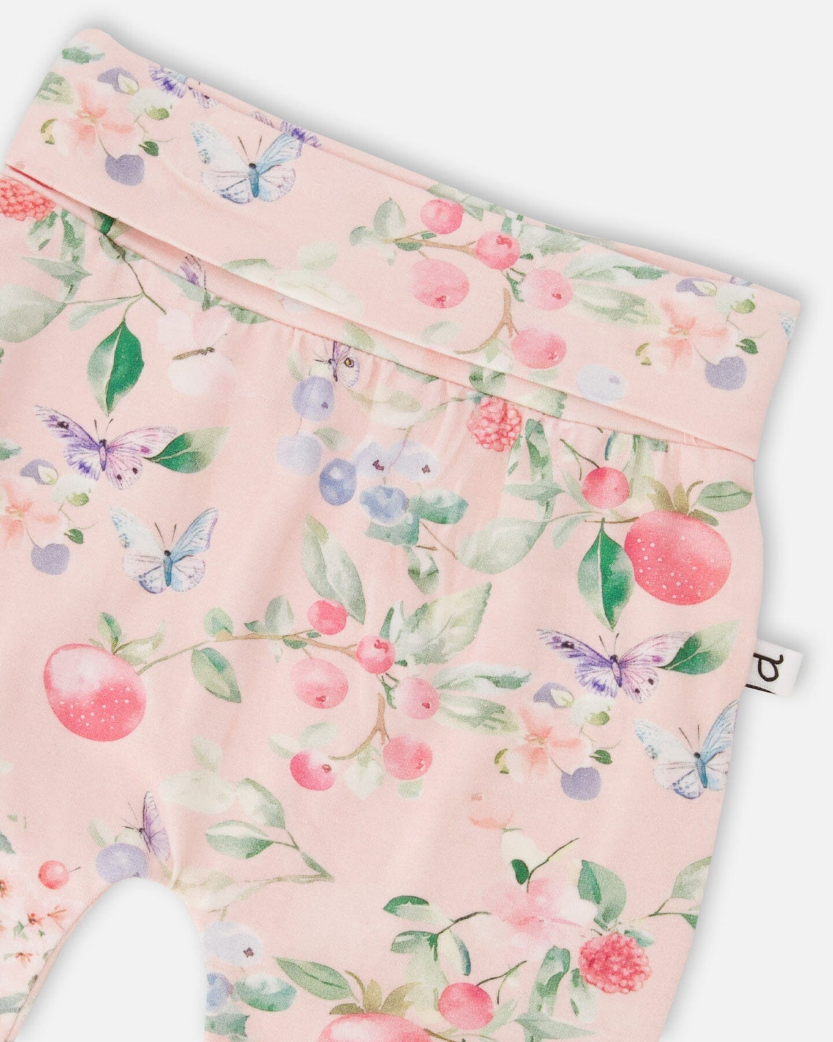 Organic Cotton Jersey Evolutive Pants Pink Printed Berries-2