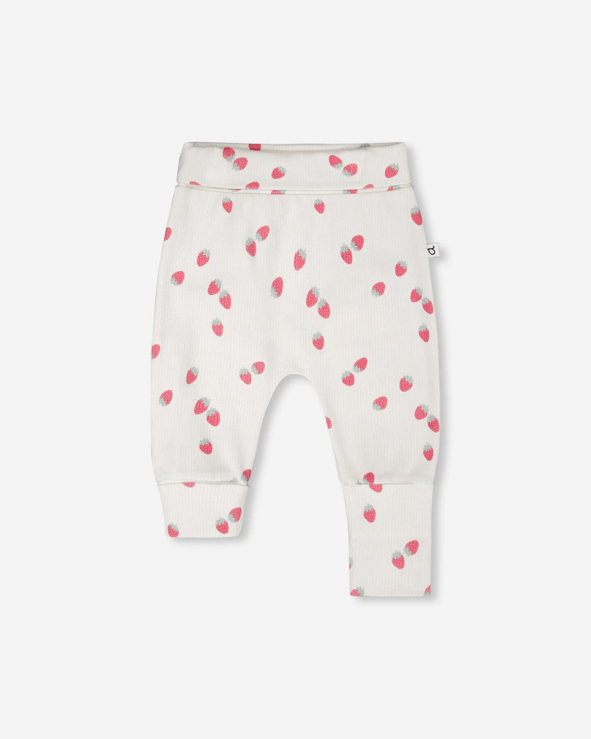 2 Pack Cotton Jersey Evolutive Pants Pink Printed Berries And White Strawberry Print-1