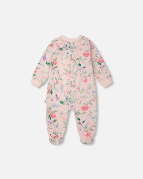 Organic Cotton Jersey One-Piece Pyjama Pink Printed Berries-1