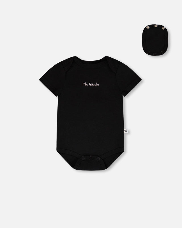 Evolutive Organic Cotton Jersey Onesie Black-0