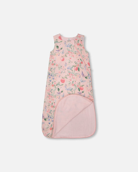 Cotton Jersey Muslin Sleep Sack Pink Printed Berries-2