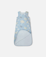 Cotton Jersey Muslin Sleep Sack Blue Turtle Print-2