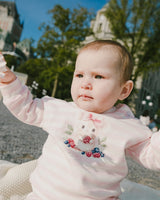 Cotton Jersey Top And Pants Set White And Pink Stripes-1