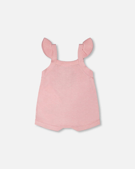 Knit Strawberry Romper Light Pink-2