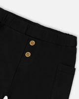 Cotton Rib Jersey T-Shirt And Organic Cotton Jersey Short Set Sage Green And Black-4