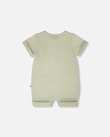 Cotton Rib Romper Sage Green-2