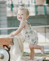 Organic Cotton Jersey Romper Beige Zebra Print-2