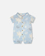 Muslin Romper Blue Turtle Print-0