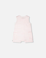 Cotton Striped Romper White And Pink Stripes-1
