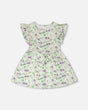 Jersey Dress Green Printed Flowers-0
