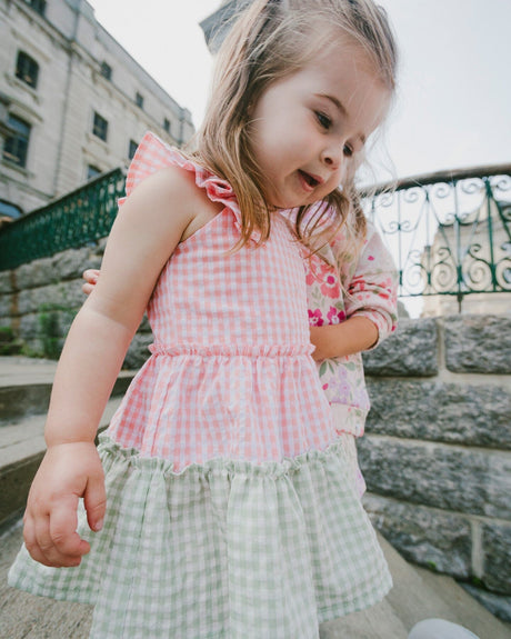 Tunic And Organic Cotton Capri Set Coral Gingham And Coral-1