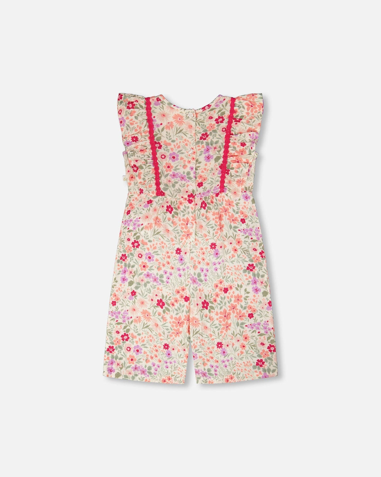Muslin Jumpsuit Off White Printed Flowers-2