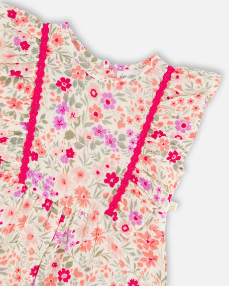 Muslin Jumpsuit Off White Printed Flowers-3