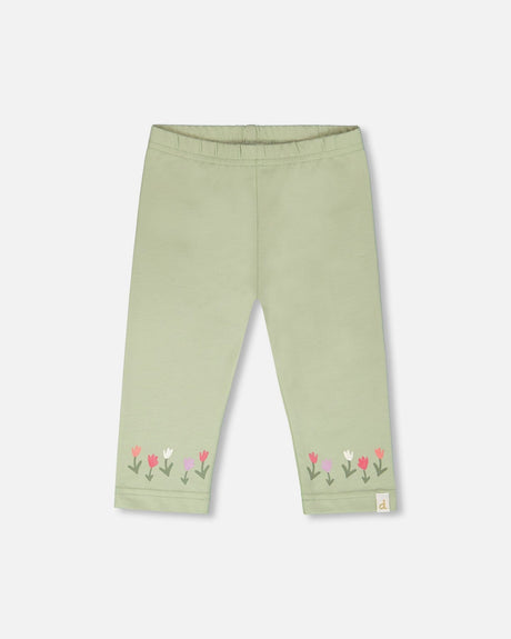 Organic Cotton Jersey Capri Light Khaki Green-0