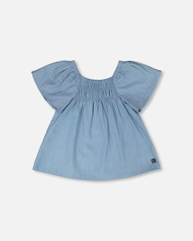 Blue Chambray Top-0