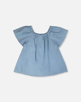 Blue Chambray Top-2