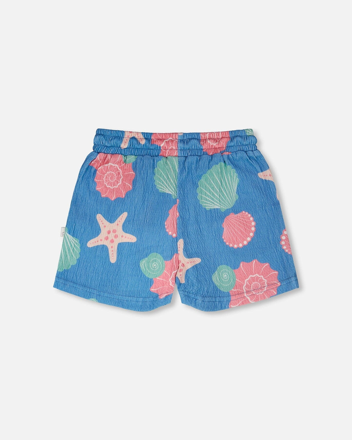 Crinkle Jersey Shorts Blue Shell Print-2