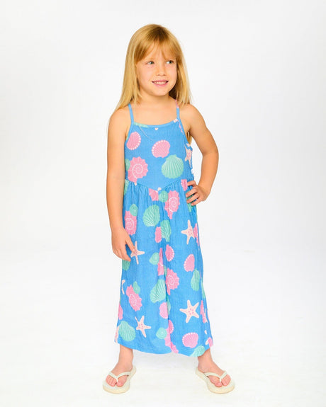Crinkle Jersey Jumpsuit Blue Shell Print-1