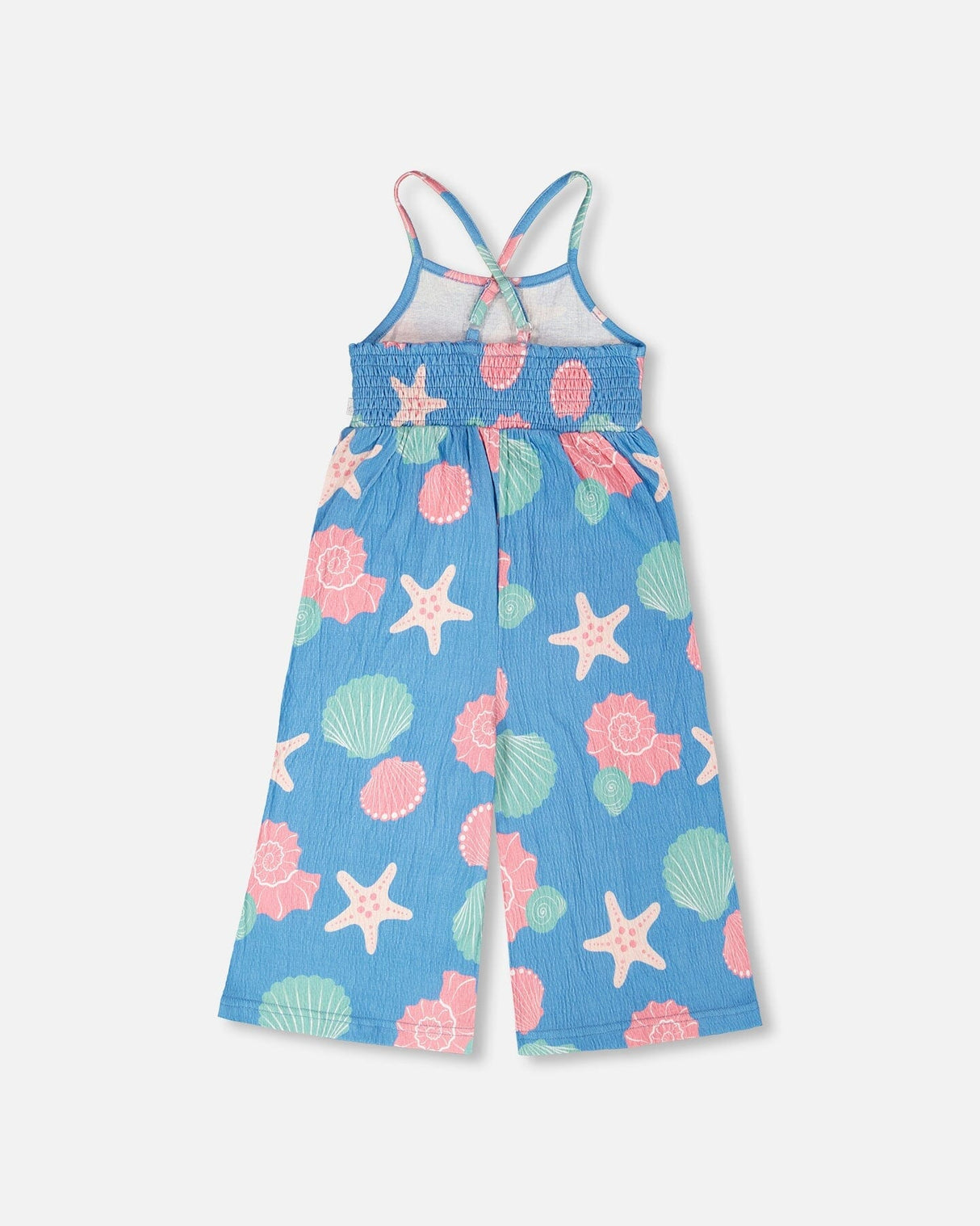 Crinkle Jersey Jumpsuit Blue Shell Print-2