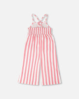 Crinkle Jersey Jumpsuit White And Pink Stripes-4