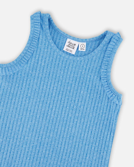 Deux par Deux Rib Tank Top Blue