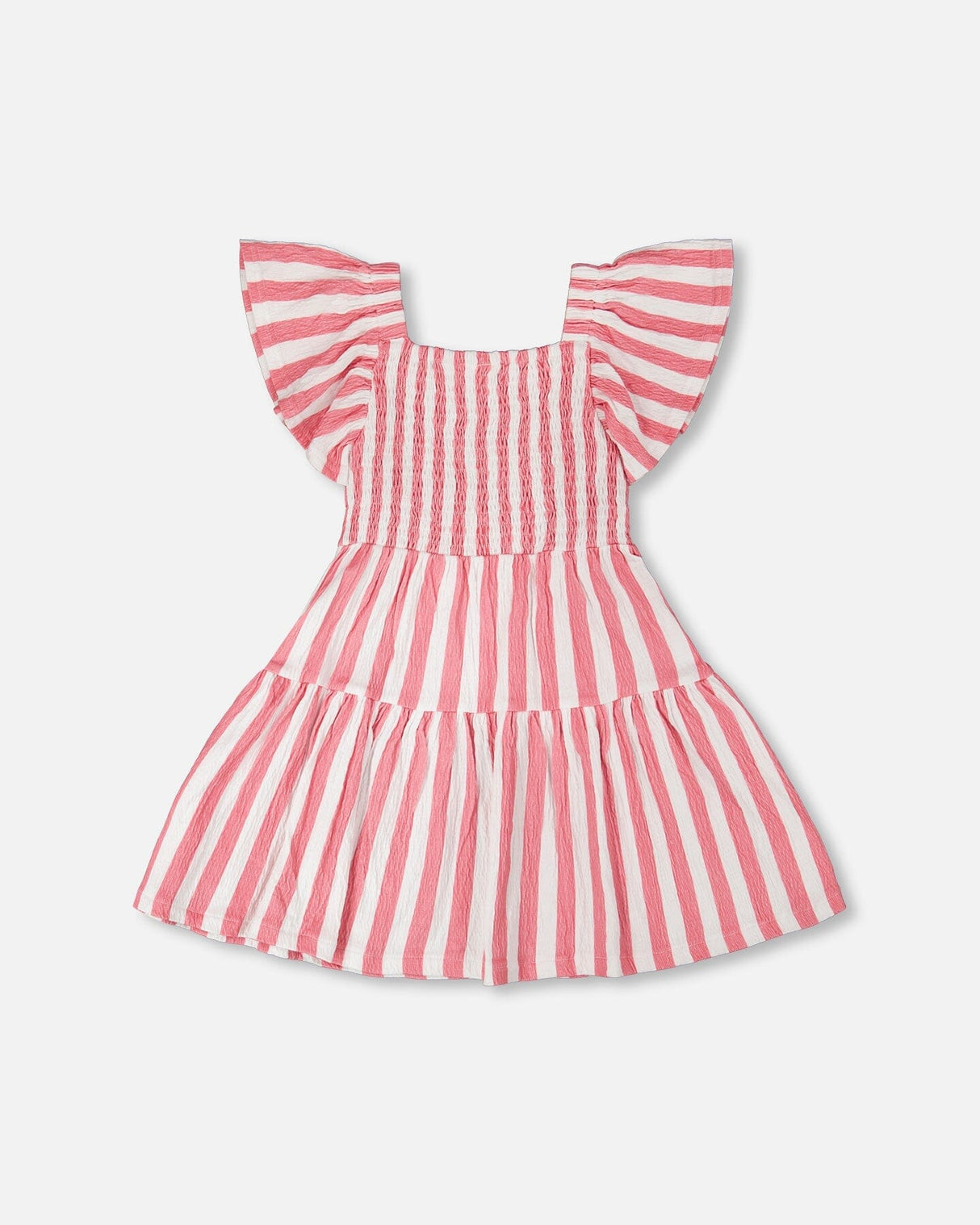 Crinkle Jersey Dress White And Pink Stripes-2