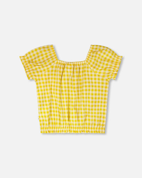 Peasant Top Yellow Gingham-2