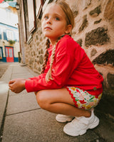 Viscose Shorts White Daffodil Print-1