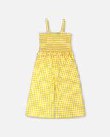 Capri Jumpsuit With Smocking Yellow Gingham-3