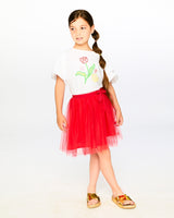 Organic Cotton Jersey Top White With Embroidery-1