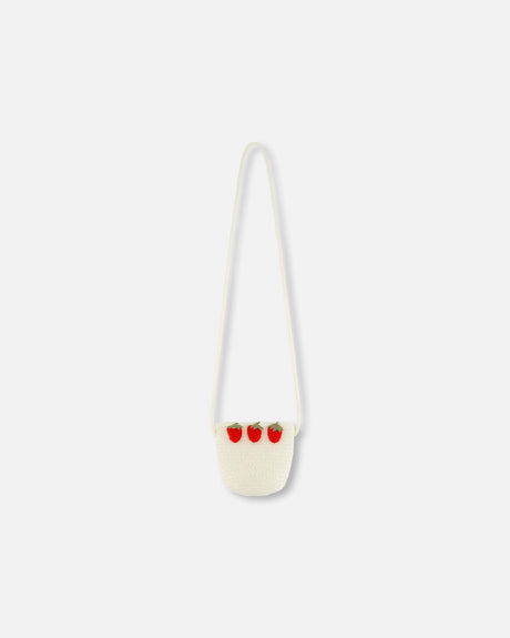 Strawberry Straw Purse Beige-0